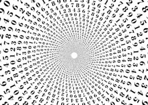 Hypnotische Spirale aus Zahlen