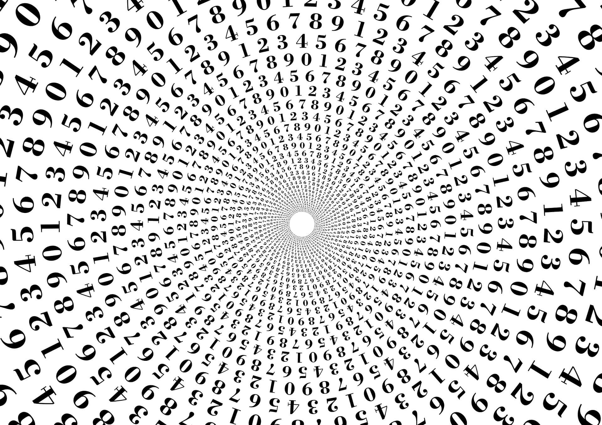 Hypnotische Spirale aus Zahlen