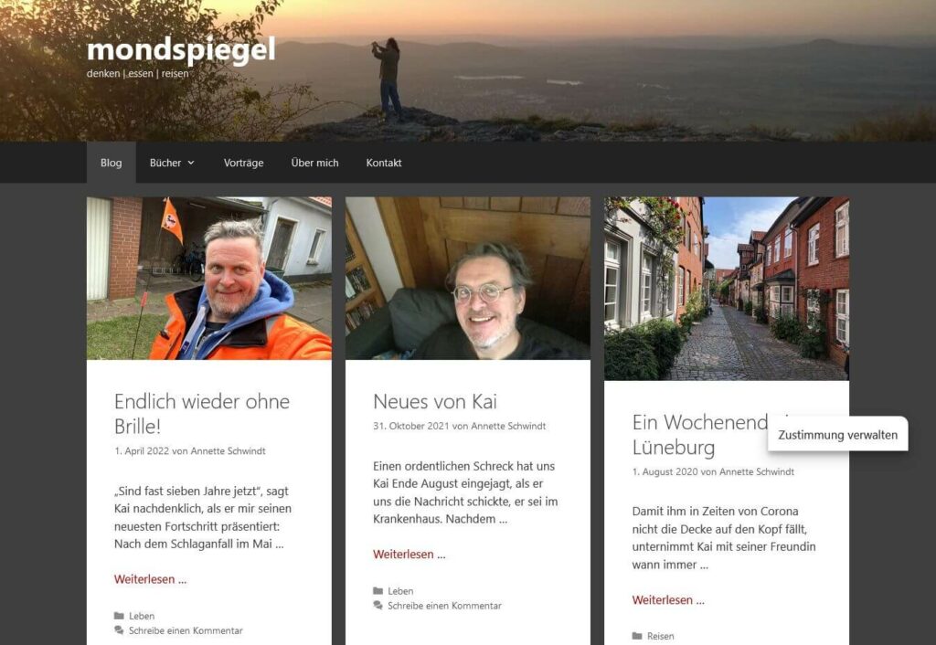 Blog auf Startseite