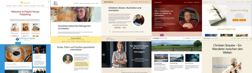 Screenshots von verschiedenen Websites, die ich erstellt habe