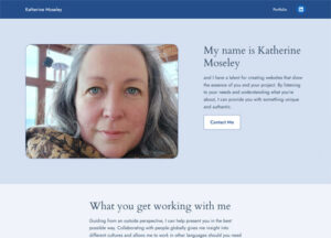 Screenshot homepage of katherinemoseley.co.uk