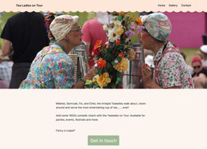 Screenshot homepage of the tea ladies
