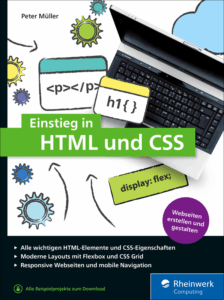 Cover von Einstieg in HTML und CSS mit grünem Titelbalken