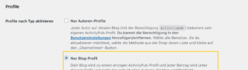Screenshot Plugineinstellungen zu Art der Verbindung pro Autor, gsnzer Blog oder beides zusammen