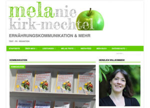 Screenshot der alten Website von Melanie mit dicht gedrängten Widgets und Sidebar